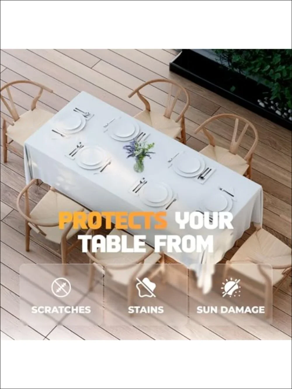 200 GSM Polyester Tablecloths 60x126 Inch for 8 Ft Rectangle Tables - 2 Pack
